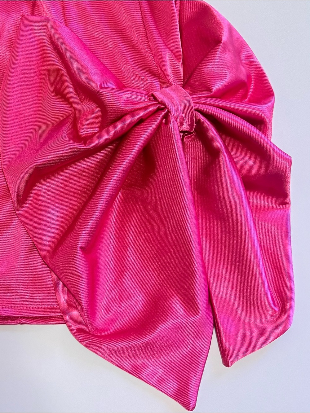 ASOS Pink Satin Strapless Mini Dress Bow Detail XS Y2K Party - Picture 2 of 14
